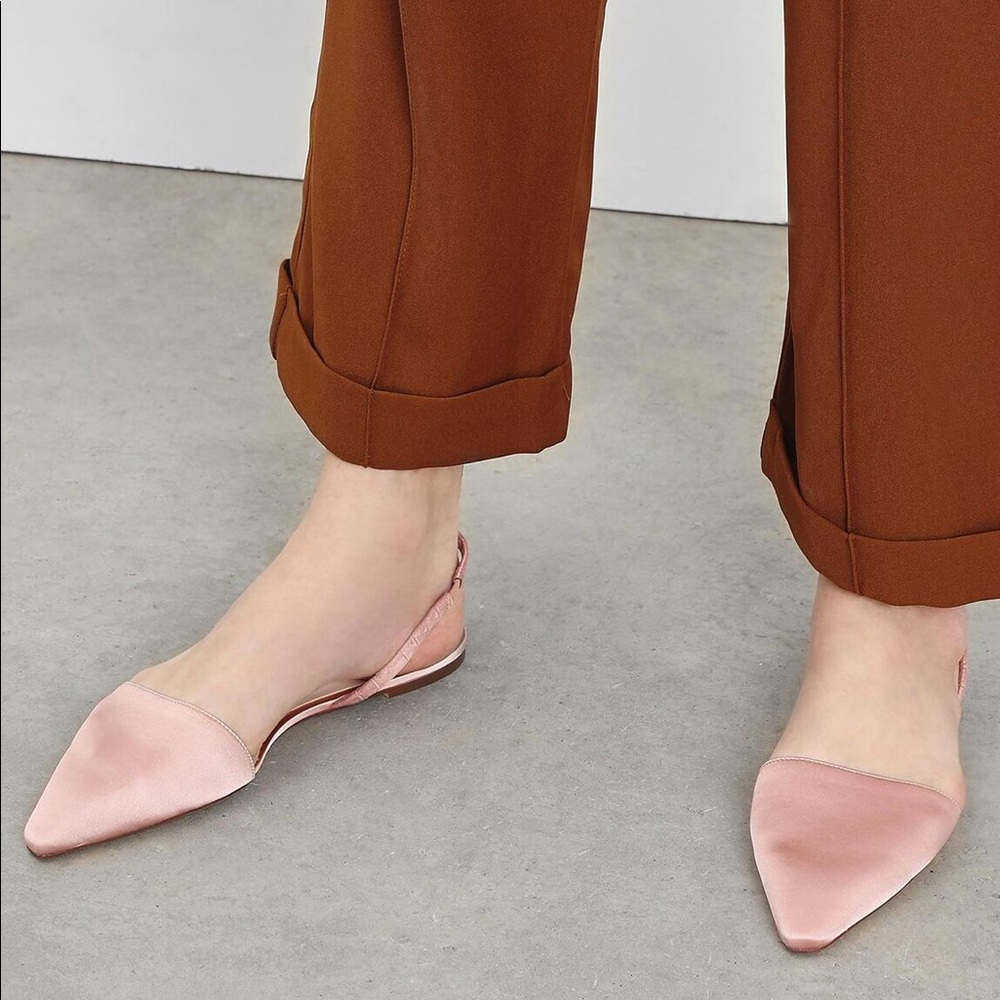 Nude Satin Slingbacks